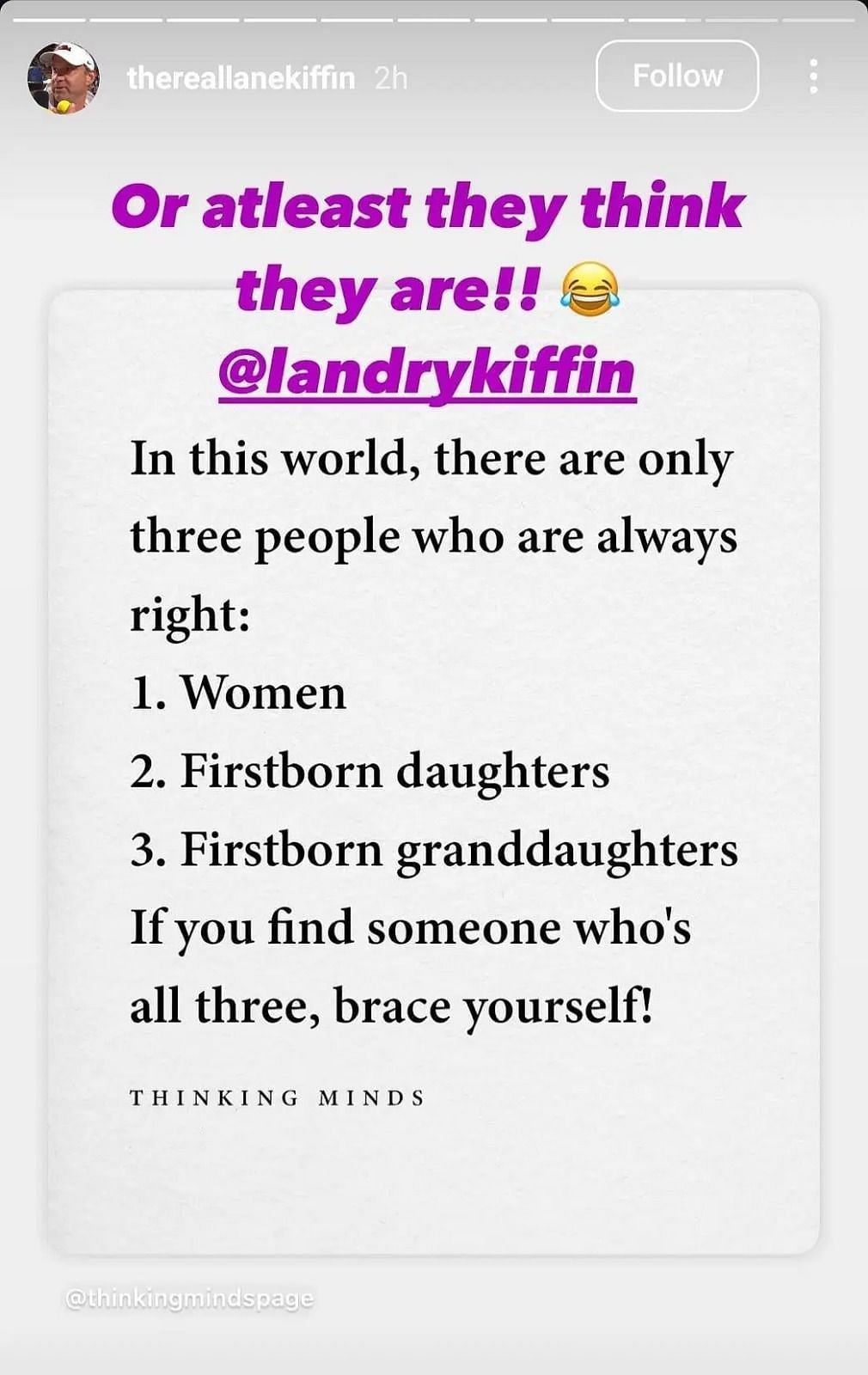 @thereallanekiffin's IG story